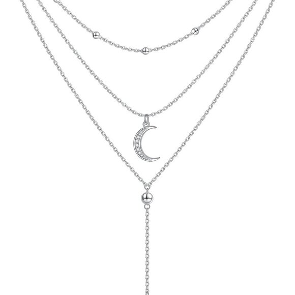 Layered Necklaces for Women S925 Sterling Silver Chokers Necklace for Women Circ